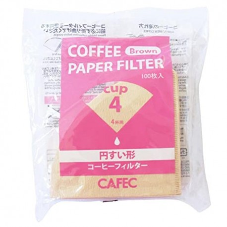 Filtro Papel Tradicional Cafec 2 - 4 tazas sin blanquear (100 unidades)