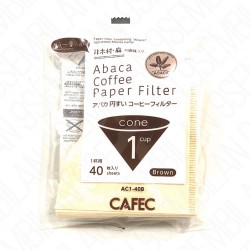 Filtro Papel Cafec Abaca sin blanquear 1 taza (40 unidades)