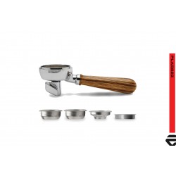 Lelit PLA582Z Portafiltros dos salidas con mango de madera zebrano